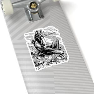 Naklejka Amdusias, Ars Goetia Demon, Lesser Key of Salomon, Dictionnaire Infernal Engraving, Occult Dark Academia Vinyl Decal 3"x3" zdjęcie 8
