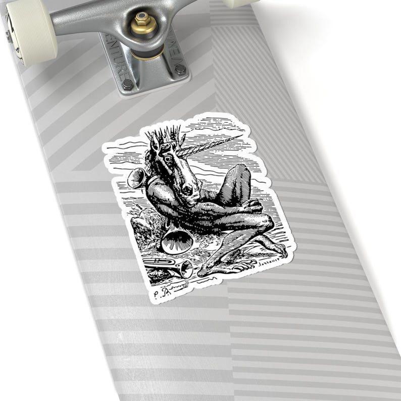 Naklejka Amdusias, Ars Goetia Demon, Lesser Key of Salomon, Dictionnaire Infernal Engraving, Occult Dark Academia Vinyl Decal 3"x3" zdjęcie 8