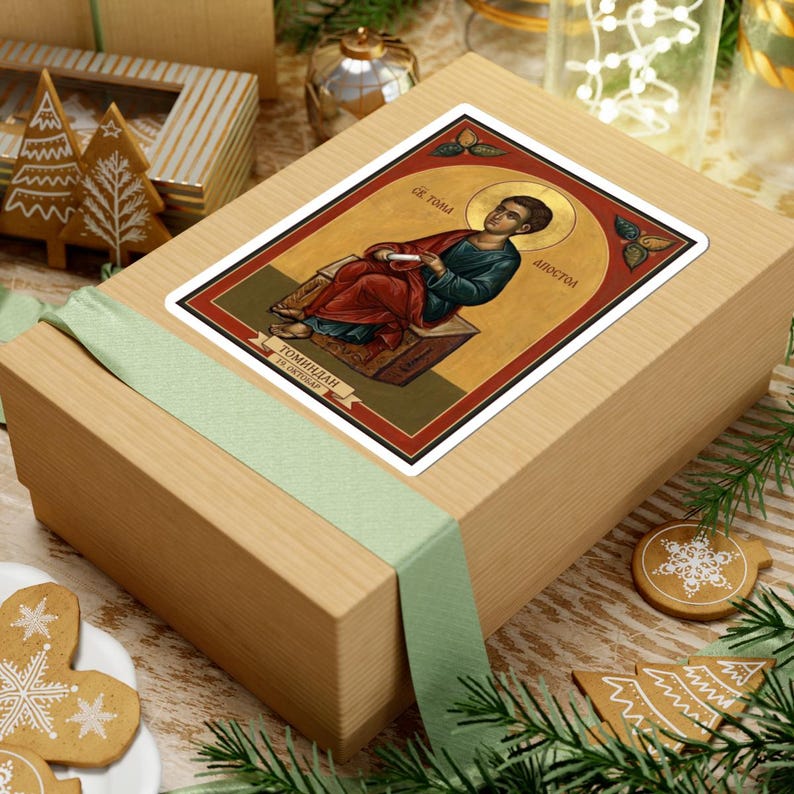 Sveti Apostol Toma Color Icon Sticker, Tomindan, Saint Thomas the Apostle, Serbian Orthodox Saint, Pravoslavna Nalepnica, Die-Cut Vinyl image 9