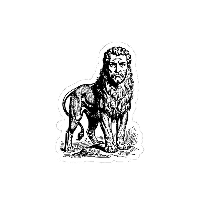 Valefor Sticker, Ars Goetia Demon, Lesser Key of Solomon, Original Engraving Art, Occult Dark Academia Vinyl Decal 3"x3" image 4