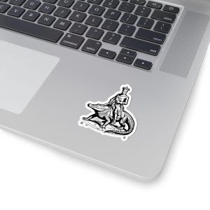 Sallos Sticker, Ars Goetia Demon, Lesser Key of Solomon, Original Engraving Art, Occult Dark Academia Vinyl Decal 3"x3" image 2