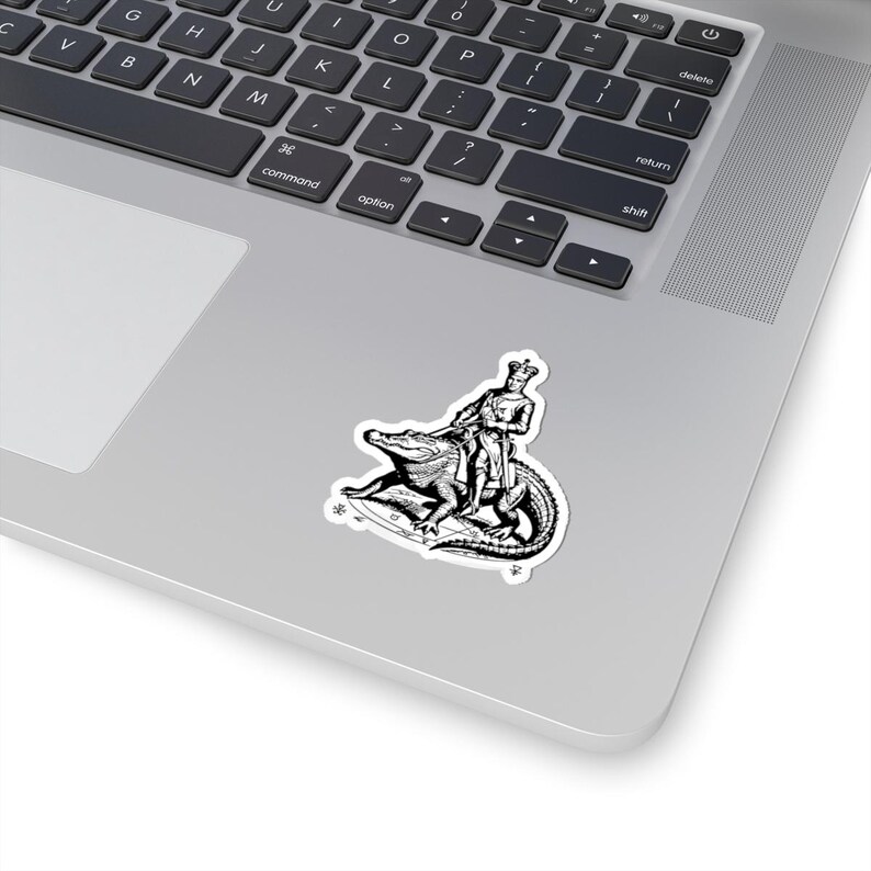 Sallos Sticker, Ars Goetia Demon, Lesser Key of Solomon, Original Engraving Art, Occult Dark Academia Vinyl Decal 3"x3" image 2