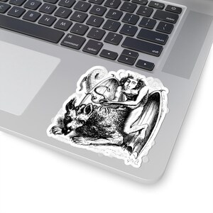 Astaroth Sticker, Ars Goetia Demon, Lesser Key of Solomon, Dictionnaire Infernal Engraving, Occult Dark Academia Vinyl Decal 3"x3" Bild 5