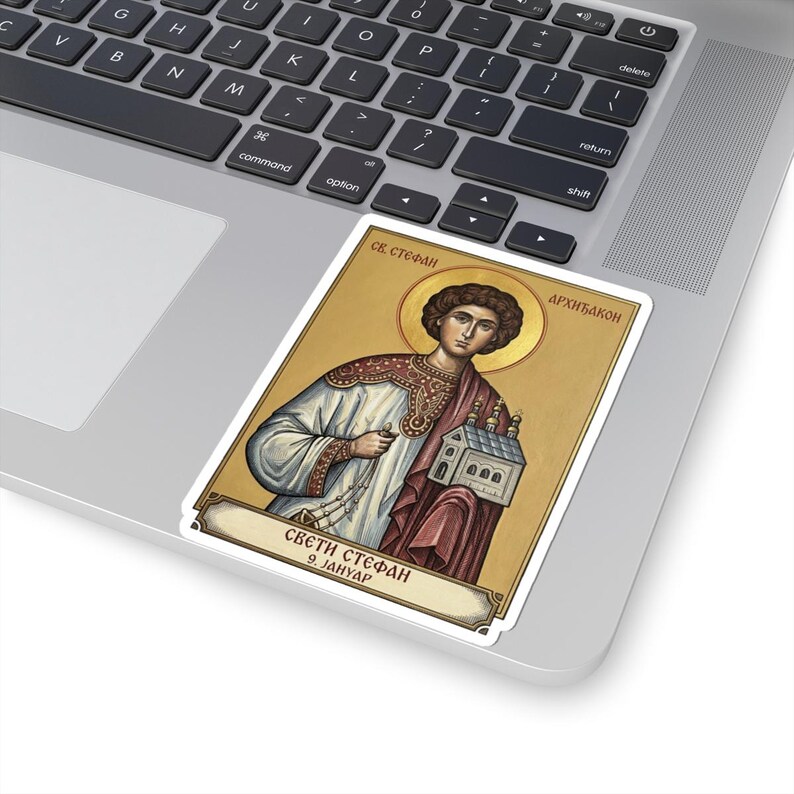 Sveti Stefan Arhiđakon Icon Sticker, Saint Stephen the Protomartyr, Serbian Orthodox Saint, Pravoslavna Nalepnica, Die-Cut Vinyl Decal image 5