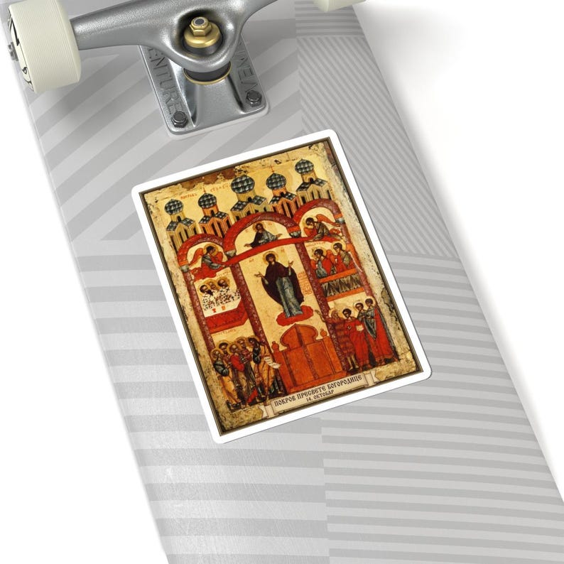 Pokrov Presvete Bogorodice Color Icon Sticker, Protection of the Theotokos, Serbian Orthodox Icon, Pravoslavna Nalepnica, Die-Cut Vinyl image 8