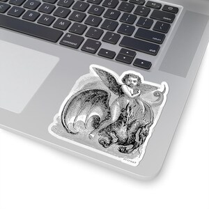 Valac Sticker, Ars Goetia Demon, Lesser Key of Solomon, Dictionnaire Infernal Engraving, Occult Dark Academia Vinyl Decal 3"x3" image 5