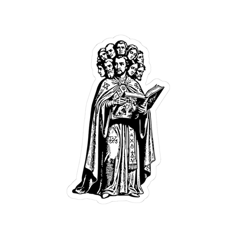 Dantalion Sticker, Ars Goetia Demon, Lesser Key of Solomon, Original Engraving Art, Occult Dark Academia Vinyl Decal 3"x3" image 1