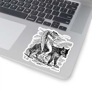 Andras Sticker, Ars Goetia Demon, Lesser Key of Solomon, Dictionnaire Infernal Engraving, Occult Dark Academia Vinyl Decal 3"x3" Bild 5