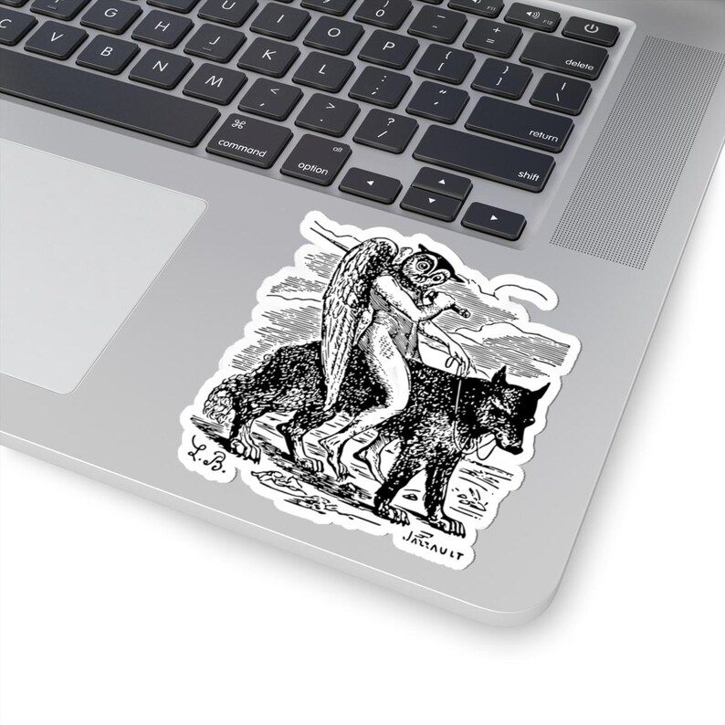Andras Sticker, Ars Goetia Demon, Lesser Key of Solomon, Dictionnaire Infernal Engraving, Occult Dark Academia Vinyl Decal 3"x3" Bild 5