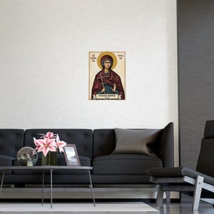 Ognjena Marija Sveta Marina Orthodox Icon Poster, Serbian Saint Matte Art Print, Pravoslavna Ikona, Wall Art image 5