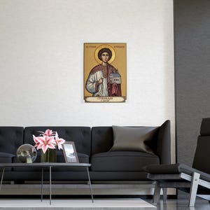 Sveti Stefan Arhiđakon Orthodox Icon Poster, Sint Stefanus de Eerste Martelaar, Servische Heilige Matte Kunstprint, Pravoslavna Ikona, Muurdecoratie afbeelding 3