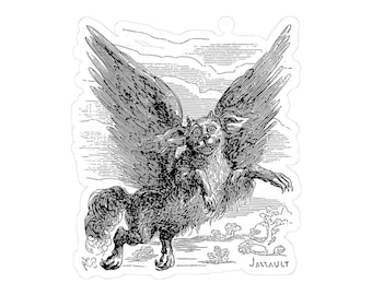 Glasya-Labolas Sticker, Ars Goetia Demon, Lesser Key of Solomon, Dictionnaire Infernal Engraving, Occult Dark Academia Vinyl Decal 3"x3"