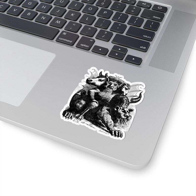 Asmodeus Sticker, Ars Goetia Demon, Lesser Key of Solomon, Dictionnaire Infernal Engraving, Occult Dark Academia Vinyl Decal 3"x3" Bild 2