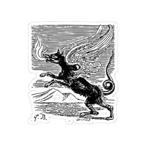 Marchosias Sticker, Ars Goetia Demon, Lesser Key of Solomon, Dictionnaire Infernal Engraving, Occult Dark Academia Vinyl Decal 3"x3" image 7
