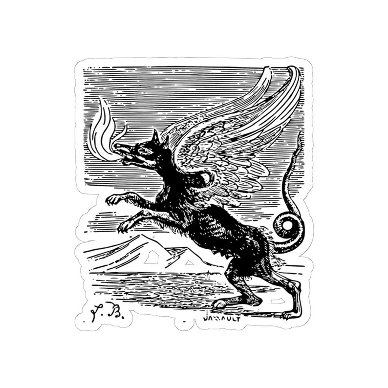 Marchosias Sticker, Ars Goetia Demon, Lesser Key of Solomon, Dictionnaire Infernal Engraving, Occult Dark Academia Vinyl Decal 3"x3" image 7