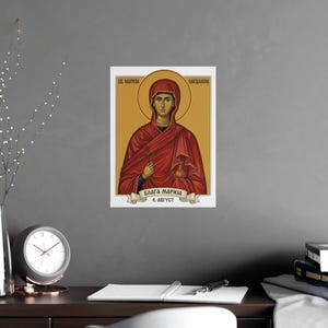 Blaga Marija Mary Magdalene Orthodox Icon Poster, Serbian Saint Matte Art Print, Pravoslavna Ikona, Wall Art image 6