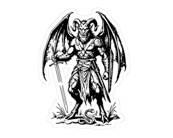 Botis Sticker, Ars Goetia Demon, Lesser Key of Solomon, Original Engraving Art, Occult Dark Academia Vinyl Decal 3"x3"
