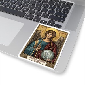 Sveti Arhanđel Mihailo Icon Sticker, Archangel Michael, Serbian Orthodox Saint, Pravoslavna Nalepnica, Die-Cut Vinyl Decal image 5