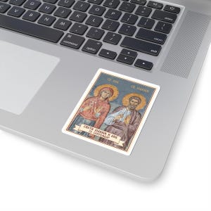 Autocollant en vinyle découpé représentant les saints Joachim et Anne, saints orthodoxes serbes, Pravoslavna Nalepnica image 2