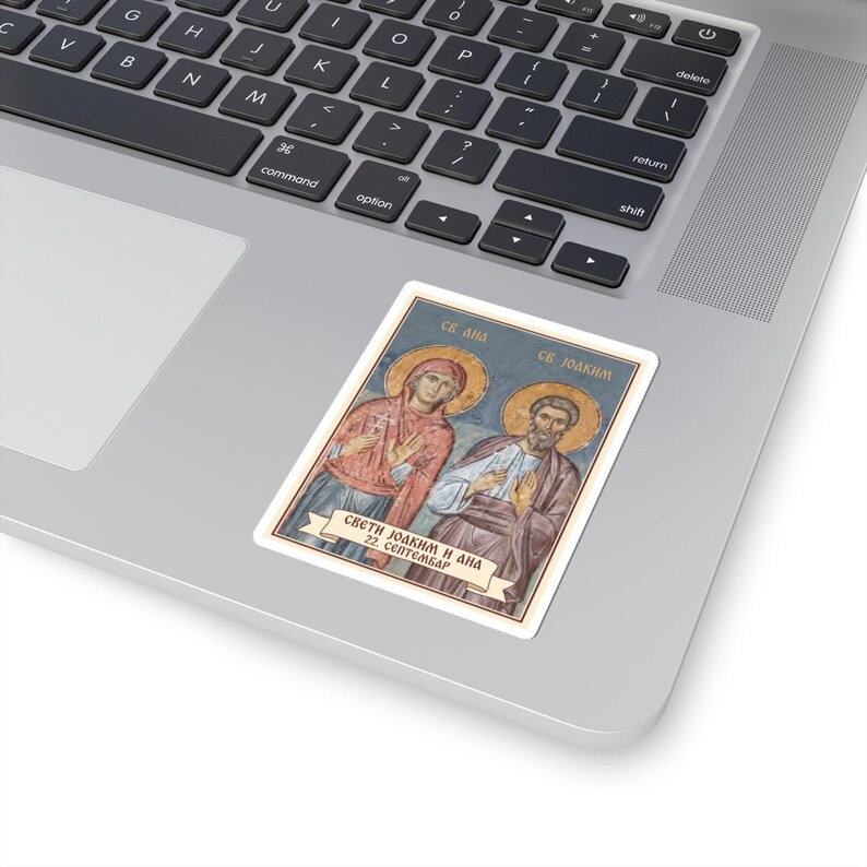 Autocollant en vinyle découpé représentant les saints Joachim et Anne, saints orthodoxes serbes, Pravoslavna Nalepnica image 2