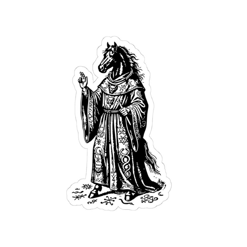 Samigina-klistermärke, Ars Goetia-demonen, Lesser Key of Solomon, original gravyrkonst, Occult Dark Academia vinyldekal 7,5x7,5 cm bild 4