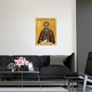 Sveti Kirijak Otšelnik Orthodox Icon Poster, Miholjdan, Saint Cyriacus the Anchorite, Serbian Saint Matte Art Print, Pravoslavna Ikona, Wall image 3