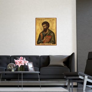 Sveti Apostol Luka Orthodox Icon Poster, Lukindan, Saint Luke the Evangelist, Serbian Saint Matte Art Print, Pravoslavna Ikona, Wall Art Bild 3