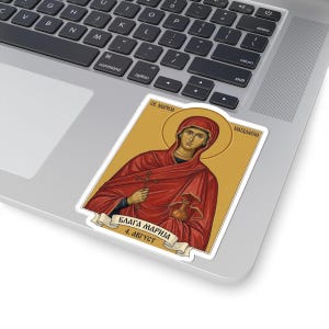 Blaga Marija Sveta Marija Magdalena kolor ikona naklejki, Maria Magdalena serbski prawosławny święty, Pravoslavna Nalepnica, wycinany winyl zdjęcie 5