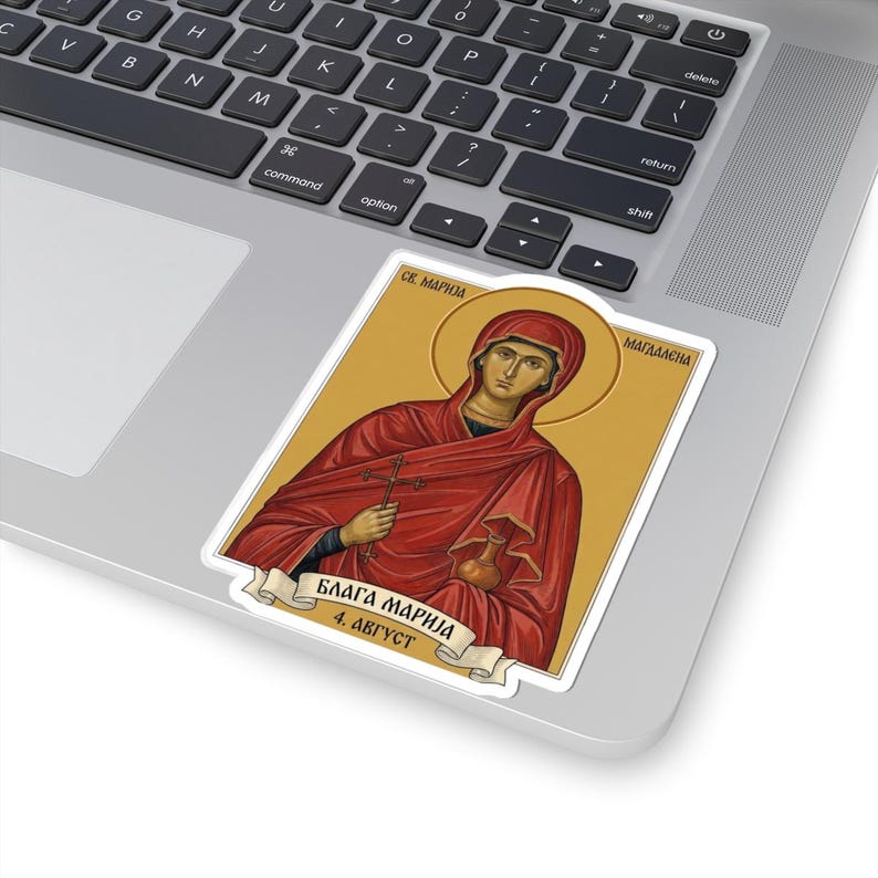 Blaga Marija Sveta Marija Magdalena kolor ikona naklejki, Maria Magdalena serbski prawosławny święty, Pravoslavna Nalepnica, wycinany winyl zdjęcie 5