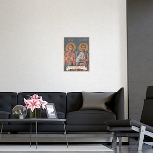 Plakat z ikoną prawosławną Sveti Joakim i Ana, Saints Joachim and Anne, Serbian Saints Matte Art Print, Pravoslavna Ikona, Wall Art zdjęcie 5