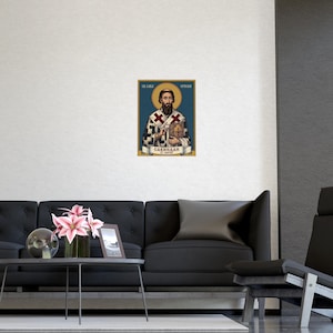 Sveti Sava Orthodox Icon Poster, Serbian Saint Matte Art Print, Pravoslavna Ikona, Savindan Wall Art image 5