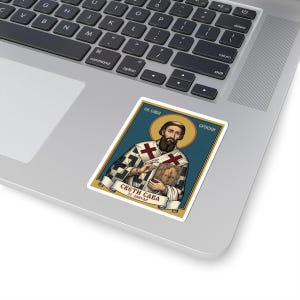 Sveti Sava Icon Sticker, Serbian Orthodox Saint, First Archbishop, Pravoslavna Nalepnica, Die-Cut Vinyl Decal image 2