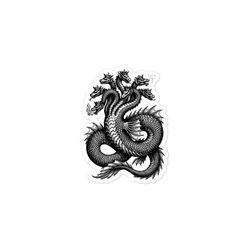 Leviathan Sticker, Biblical Sea Monster, Primordial Chaos Serpent, Dark Academia, Gothic Vinyl Sticker