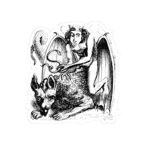 Astaroth Sticker, Ars Goetia Demon, Lesser Key of Solomon, Dictionnaire Infernal Engraving, Occult Dark Academia Vinyl Decal 3"x3" Bild 1