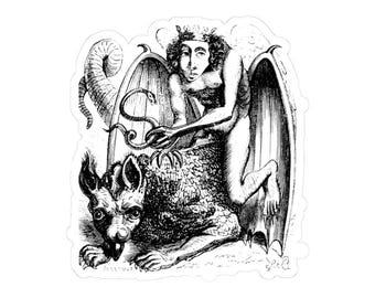 Astaroth Sticker, Ars Goetia Demon, Lesser Key of Solomon, Dictionnaire Infernal Engraving, Occult Dark Academia Vinyl Decal 3"x3"