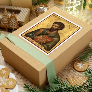 Sveti Apostol Luka Color Icon Sticker, Lukindan, Saint Luke the Evangelist, Serbian Orthodox Saint, Pravoslavna Nalepnica, Die-Cut Vinyl image 9