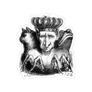 Autocollant Bael, Démon de l'Ars Goetia, Petite Clé de Salomon, Gravure du Dictionnaire Infernal, Autocollant vinyle occulte Dark Academia 3"x3" image 7