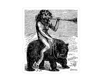 Purson-klistermärke, Ars Goetia-demonen, Lesser Key of Solomon, Dictionnaire Infernal Gravyr, Occult Dark Academia Vinyldekal 7,5x7,5 cm