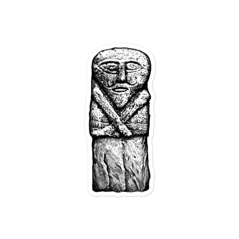 Crom Cruach Sticker, Ancient Irish Idol, Celtic Pagan God, Dark Academia Decal, Gothic Vinyl Sticker