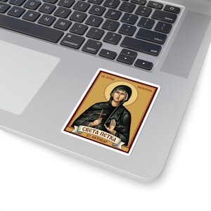 Adesivo de ícone Sveta Petka Paraskeva, santo ortodoxo sérvio, Pravoslavna Nalepnica, decalque de vinil recortado imagem 2