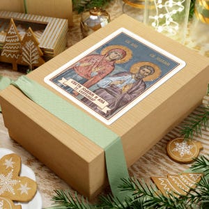 Autocollant en vinyle découpé représentant les saints Joachim et Anne, saints orthodoxes serbes, Pravoslavna Nalepnica image 9