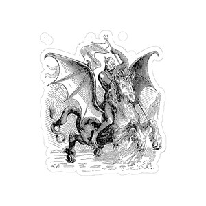 Pegatina de Eligos, Demonio de Ars Goetia, Llave Menor de Salomón, Grabado del Diccionario Infernal, Calcomanía de vinilo Ocultismo Dark Academia 3"x3" imagen 7