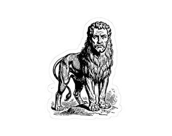 Valefor Sticker, Ars Goetia Demon, Lesser Key of Solomon, Original Engraving Art, Occult Dark Academia Vinyl Decal 3"x3"