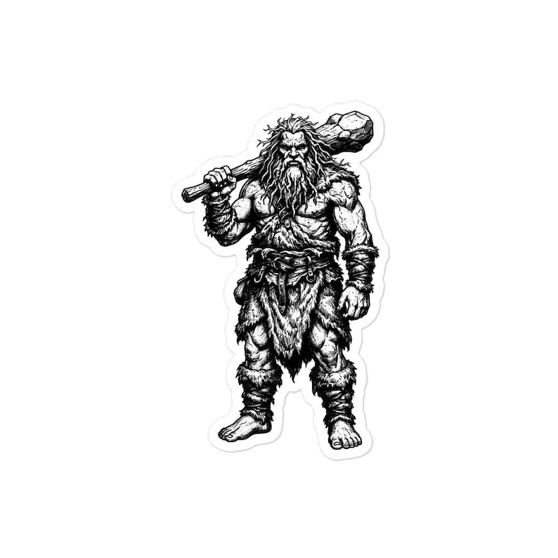 Jötnar Norse Giant Sticker, Frost Giant of Jotunheim, Norse Mythology Art, Dark Academia, Gothic Vinyl Sticker