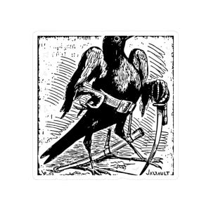 Pegatina Caim, Demonio Ars Goetia, Clave Menor de Salomón, Grabado del Diccionario Infernal, Calcomanía de vinilo Ocultismo Dark Academia 3"x3" imagen 1