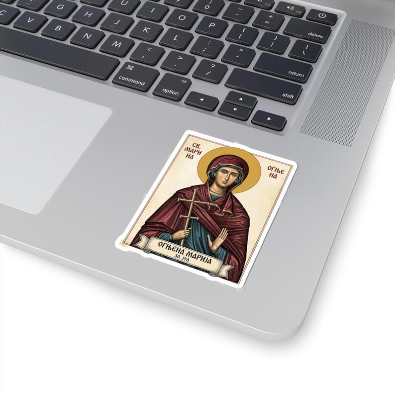 Ognjena Marija Sveta Marina Color Icon Sticker, Serbian Orthodox Saint, Pravoslavna Nalepnica, Die-Cut Vinyl Decal Bild 2