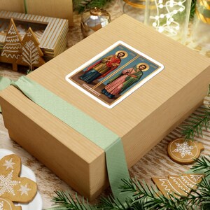 Sveti Kozma i Damjan Color Icon Sticker, Vračevi, Serbian Orthodox Saints, Cosmas and Damian, Pravoslavna Nalepnica, Die-Cut Vinyl Decal image 6