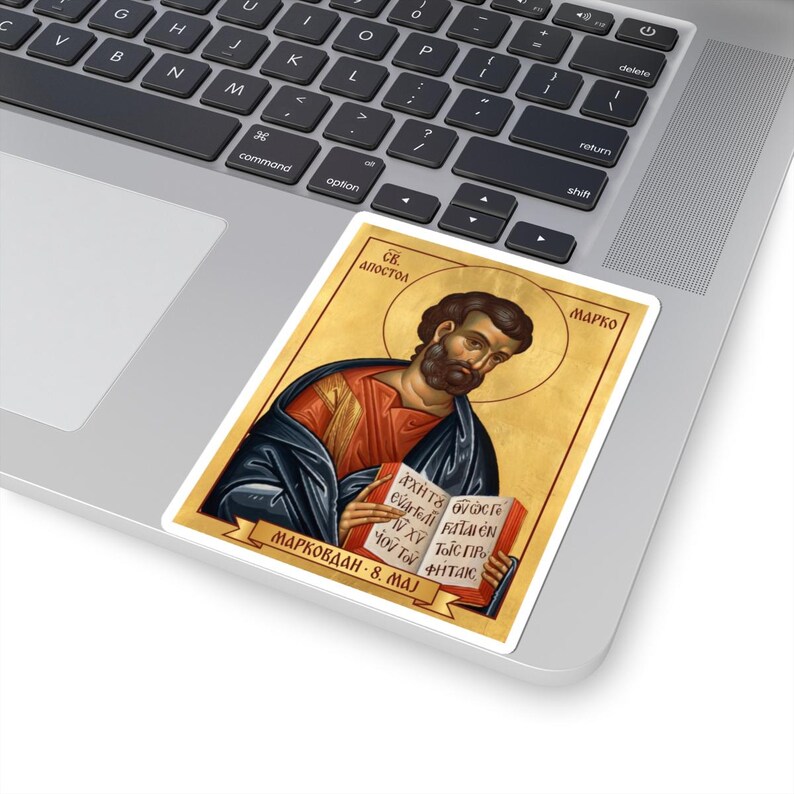 Sveti Apostol Marko Color Icon Sticker, Markovdan, Saint Mark the Evangelist, Serbian Orthodox Saint, Pravoslavna Nalepnica, Die-Cut Vinyl image 5