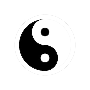 Yin Yang Sticker, Taijitu Taoist Symbol, Chinese Cosmology Diagram, Dark Academia Occult Vinyl Decal 3"x3" Bild 1