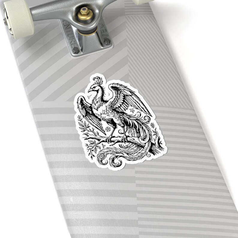 Phenex Sticker, Ars Goetia Demon, Lesser Key of Solomon, Original Engraving Art, Occult Dark Academia Vinyl Decal 3"x3" image 8